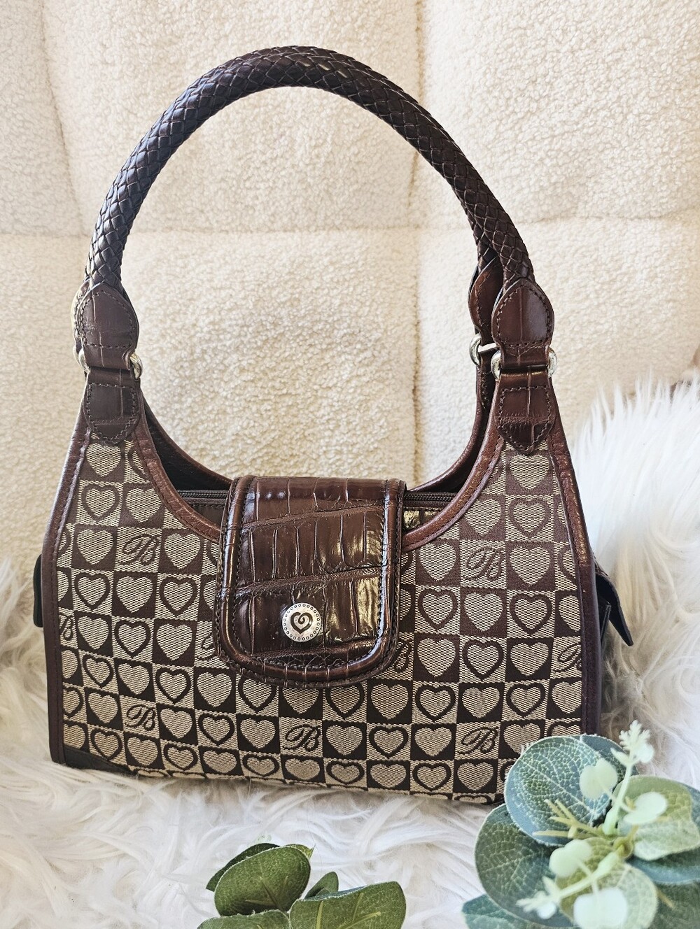 Brighton: Collectibles Vintage Signature Heart Jacquard Shoulder Bag